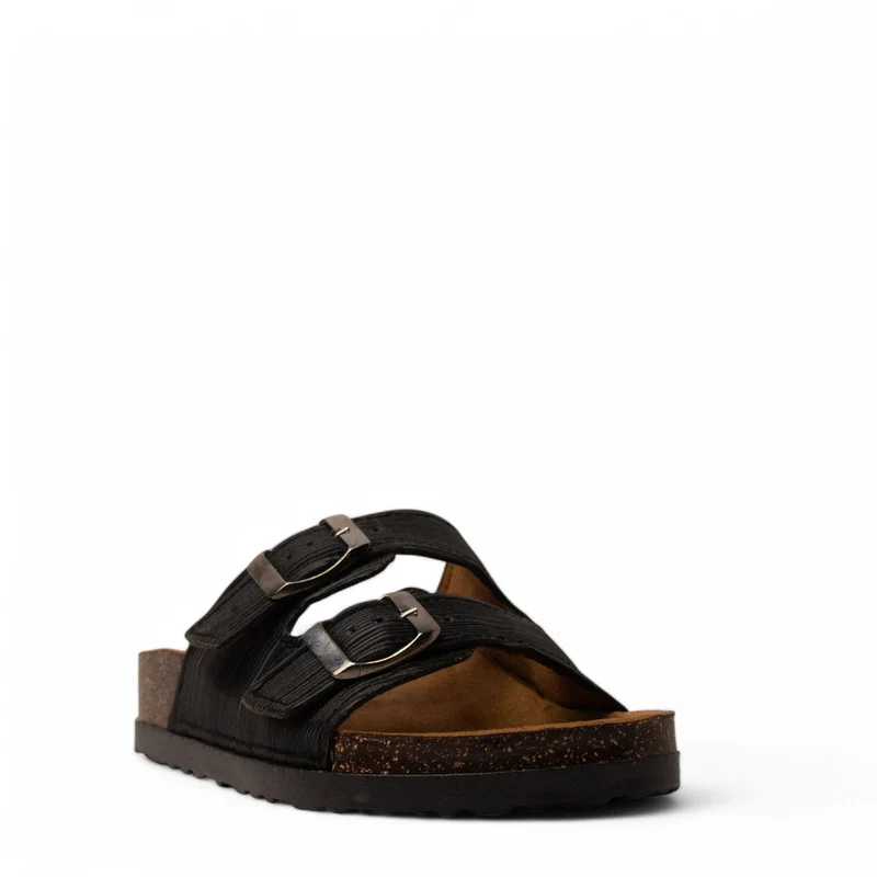Women Black Glitter Slipper #3775