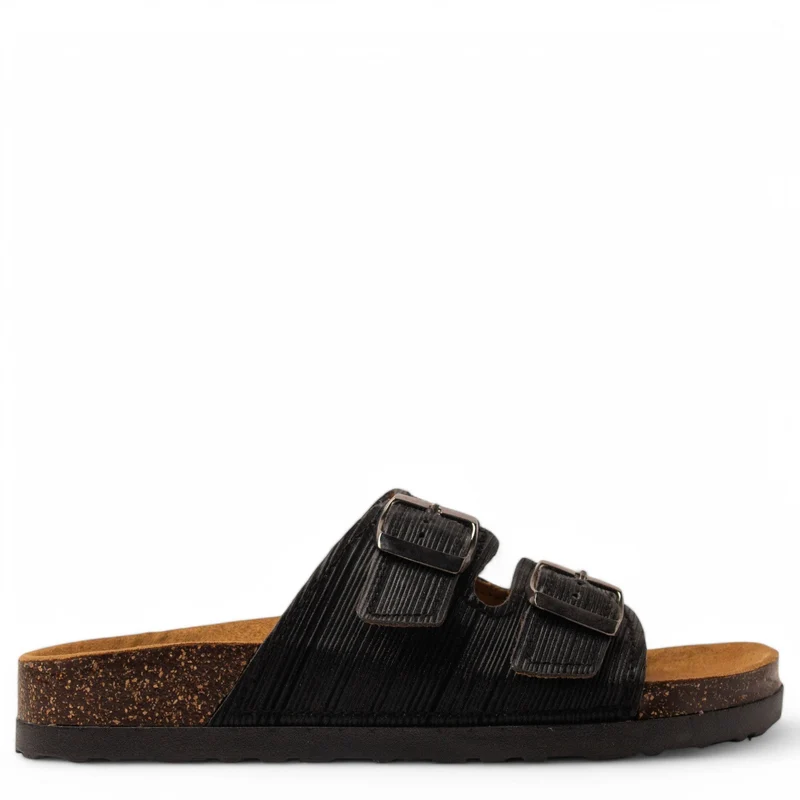 Women Black Glitter Slipper #3775
