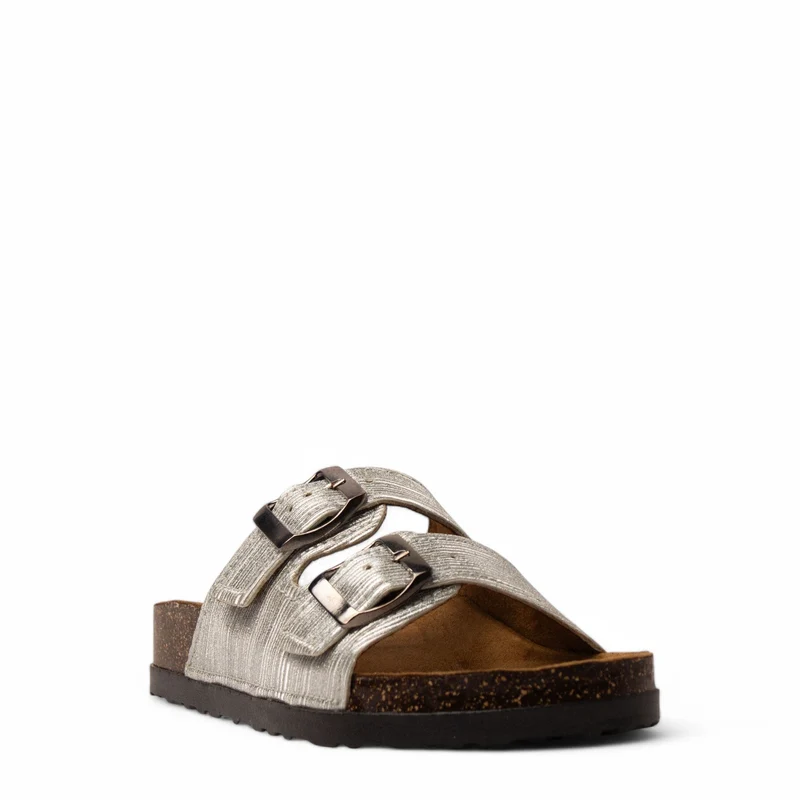Women Silver Glitter Slipper #3774