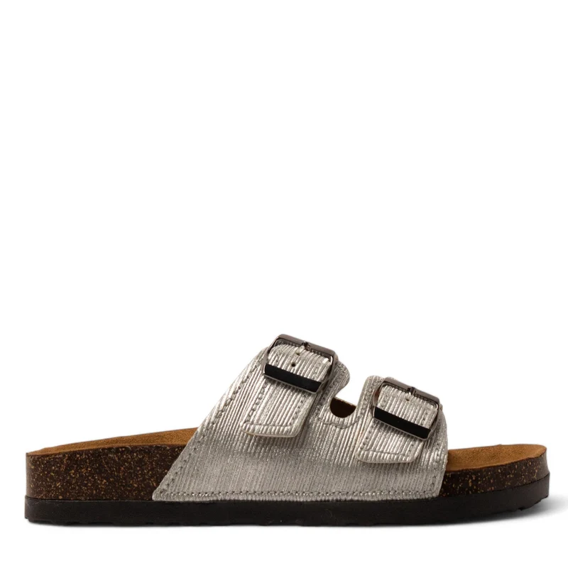 Women Silver Glitter Slipper #3774