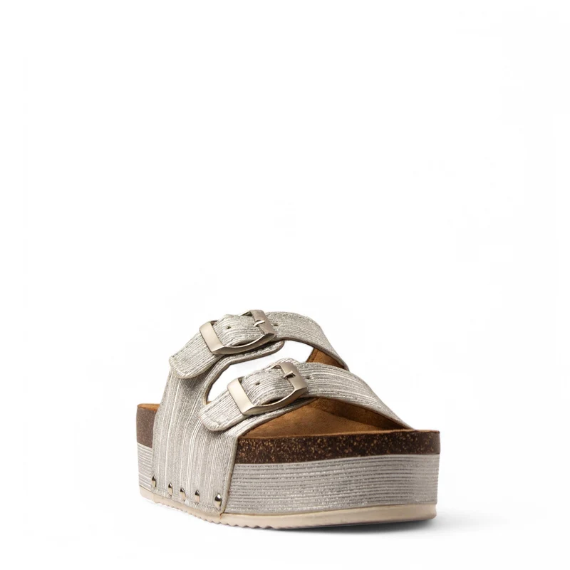 Women Silver Glitter Slipper #3763