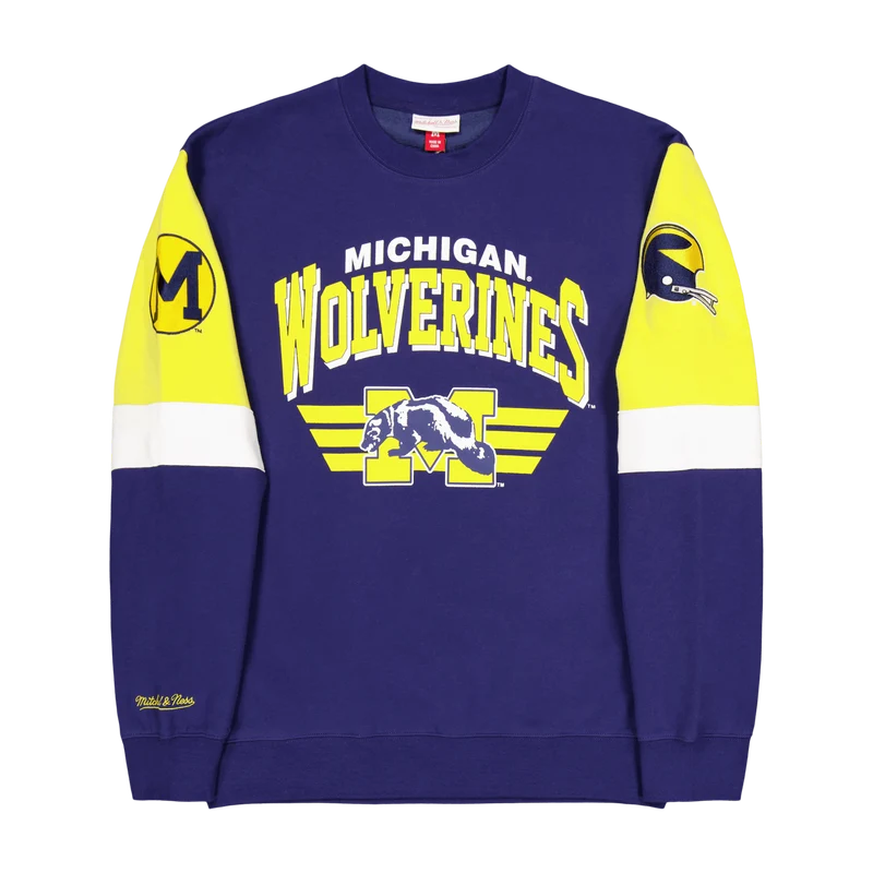 Wolverines All Over Crew 3.0 Navy
