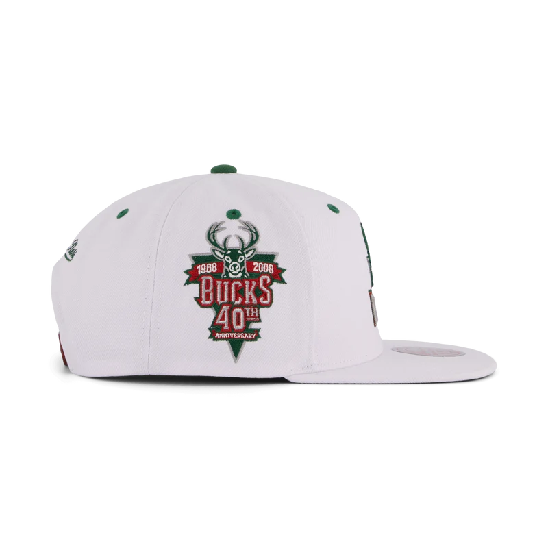 Bucks White Team Color Snapback HWC