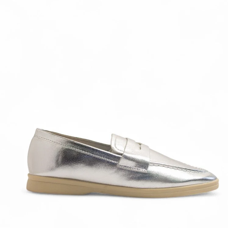 Europeon Union Women Silver Leather Shoes #3232