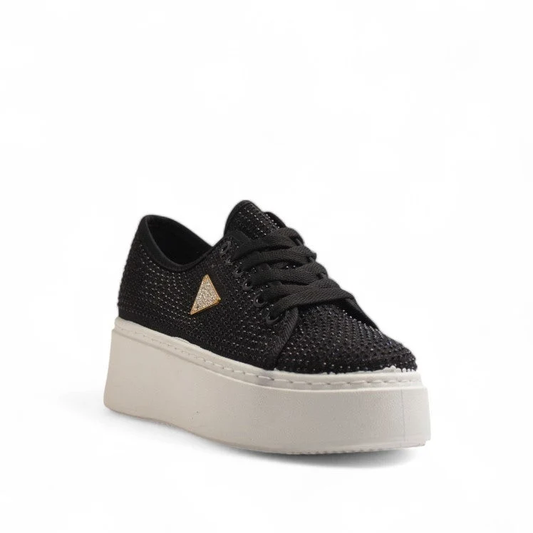 Europeon Union Women Black Glitter Shoes #3249