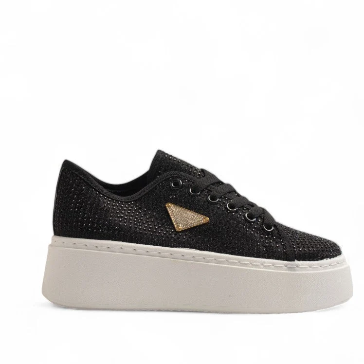 Europeon Union Women Black Glitter Shoes #3249