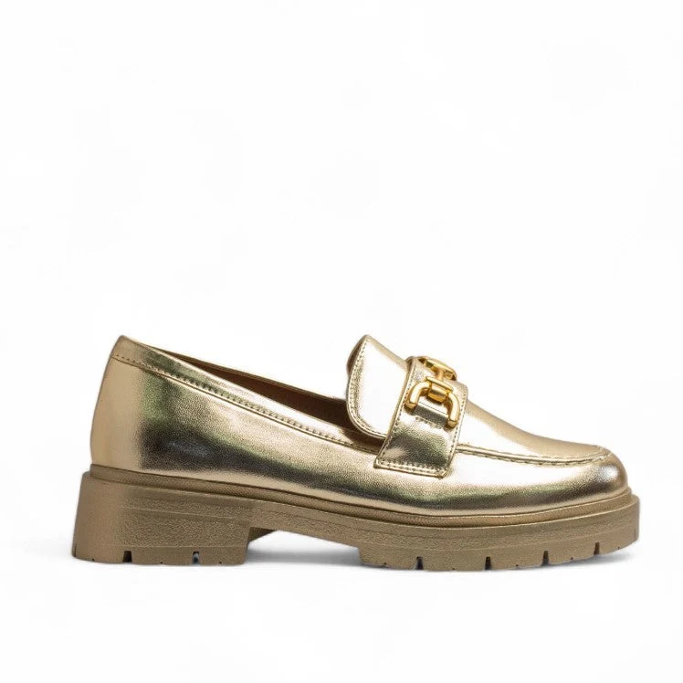 Europeon Union Women Gold Leather Shoes #3332