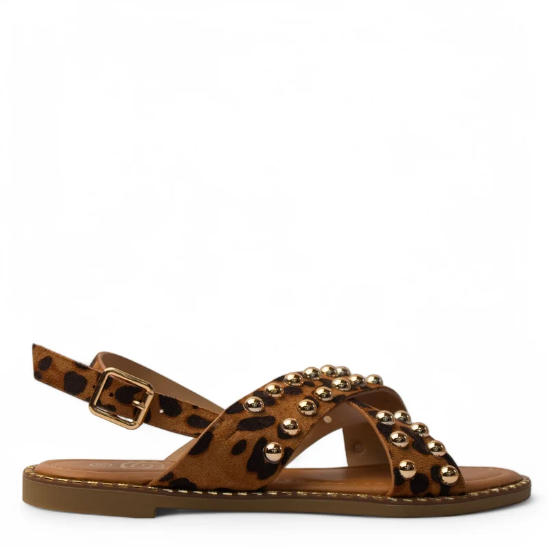 Europeon Union Women Leopard Chamois Sandal #4065
