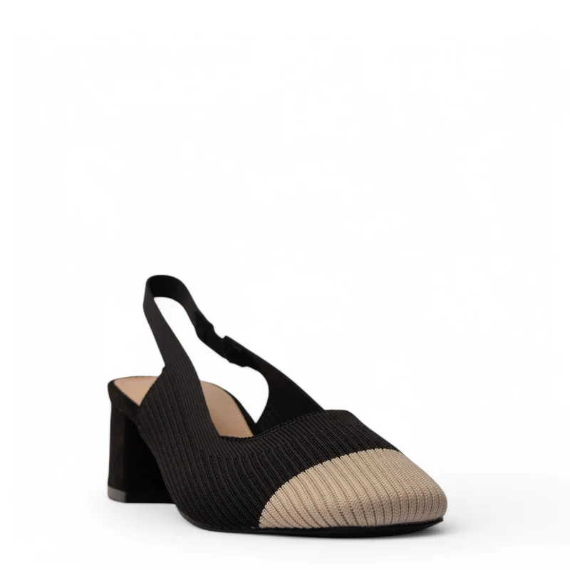Europeon Union Women Black Cloth Sandal #3964