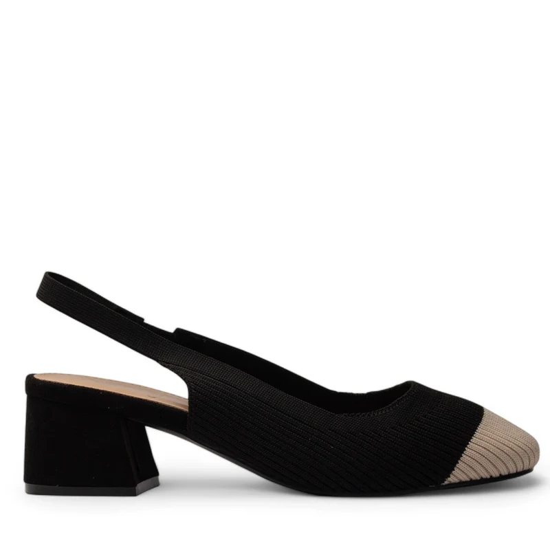 Europeon Union Women Black Cloth Sandal #3964