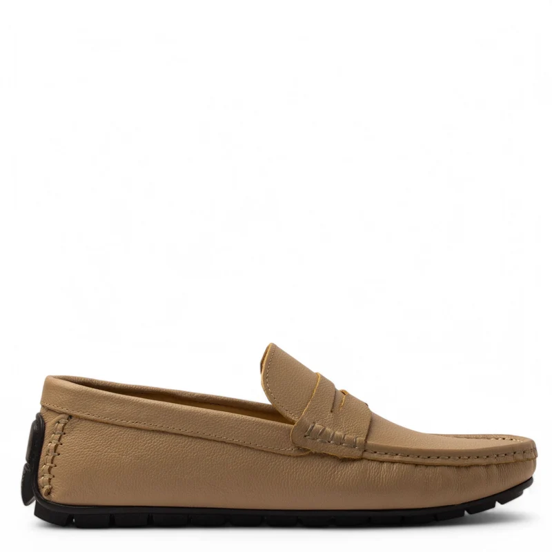 Men Beige Leather Espadrilles #4823