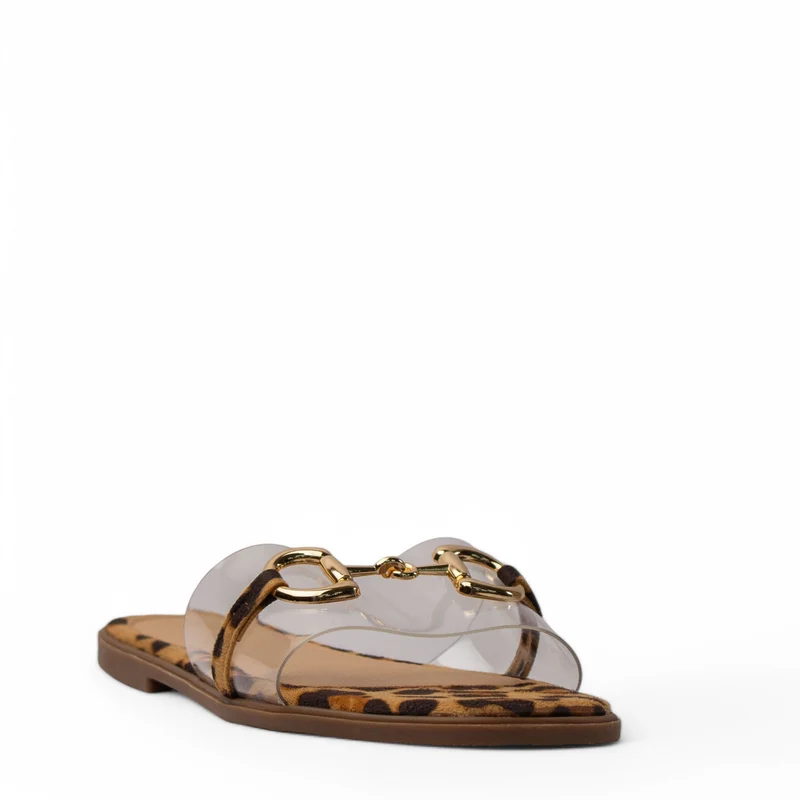 Europeon Union Women Leopard Plastic Slipper #3986