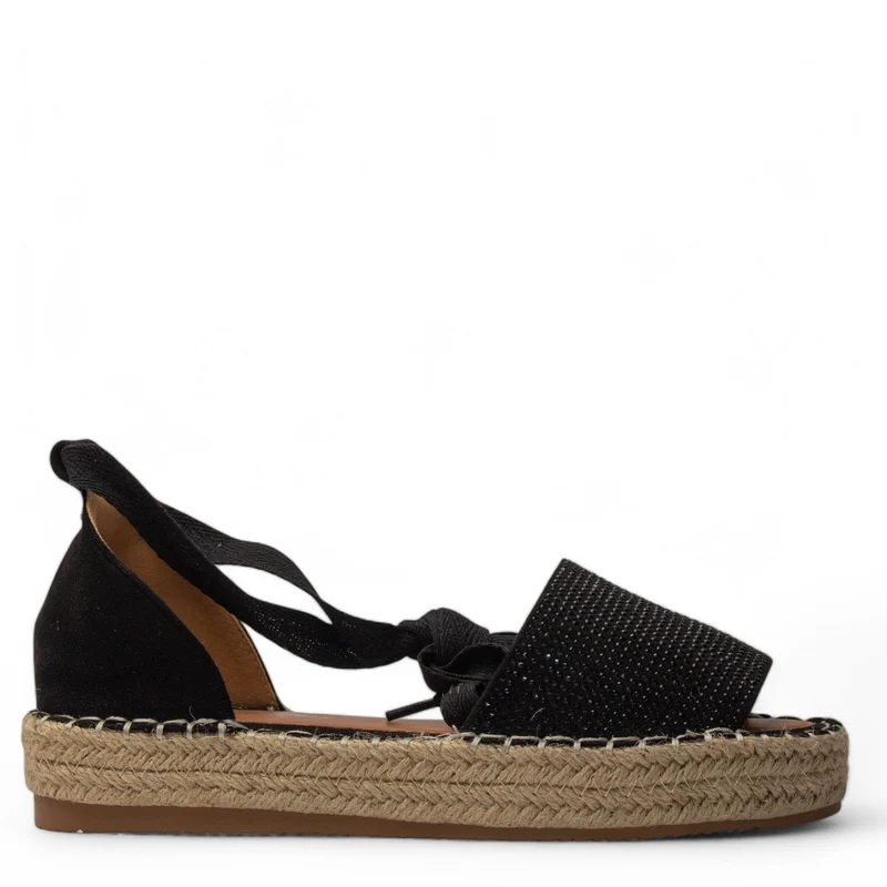 Europeon Union Women Black Glitter Sandal #4225