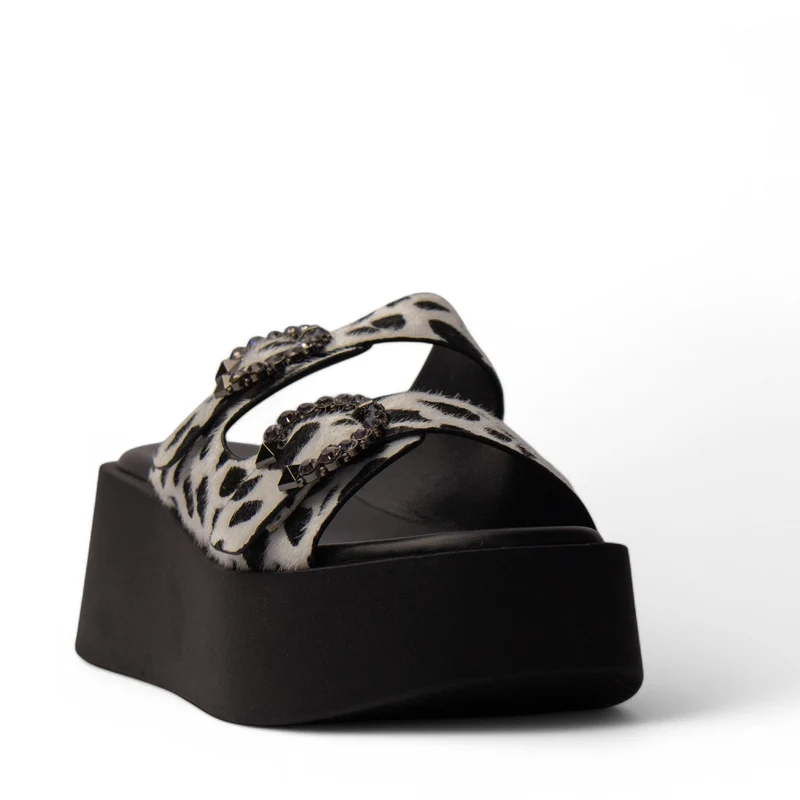 Europeon Union Women Leopard Chamois Wedges #4215
