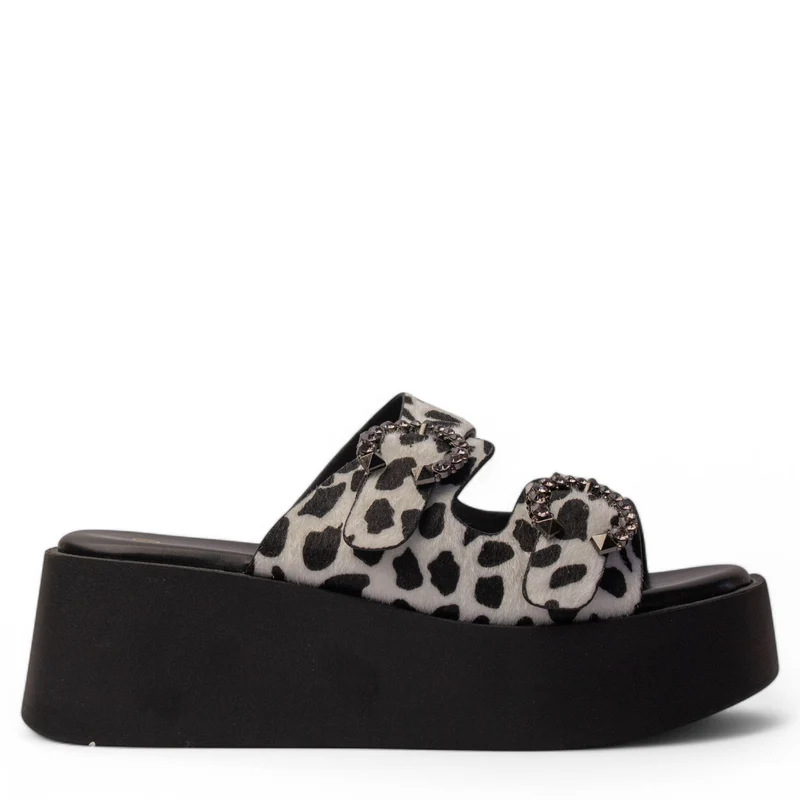 Europeon Union Women Leopard Chamois Wedges #4215
