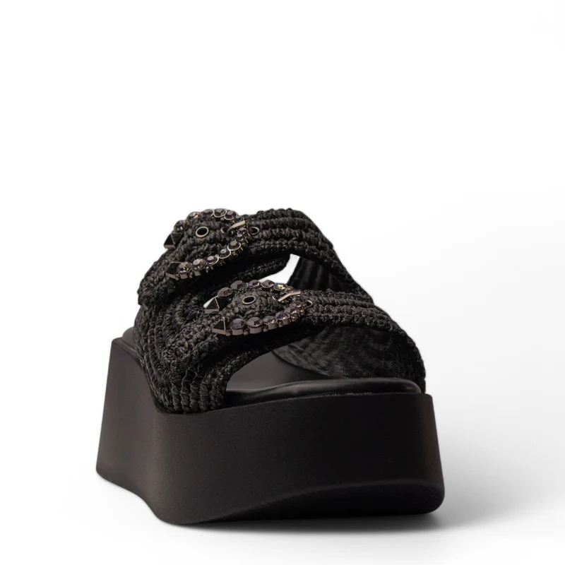 Europeon Union Women Black Magdool Wedges #4213