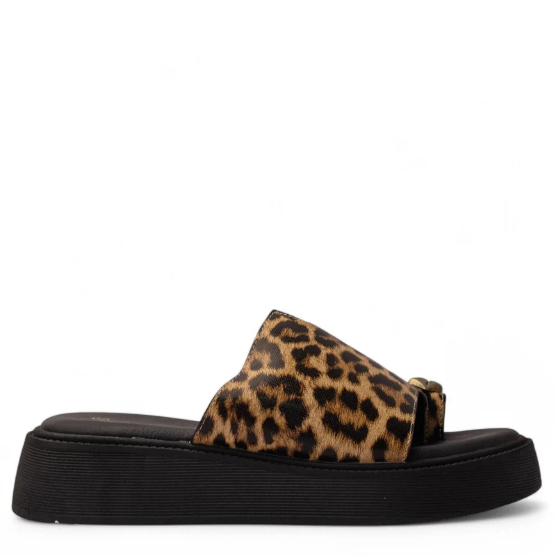 Europeon Union Women Leopard Leather Slipper #4206