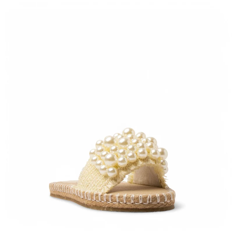 Women Beige Khesh Slipper #3735