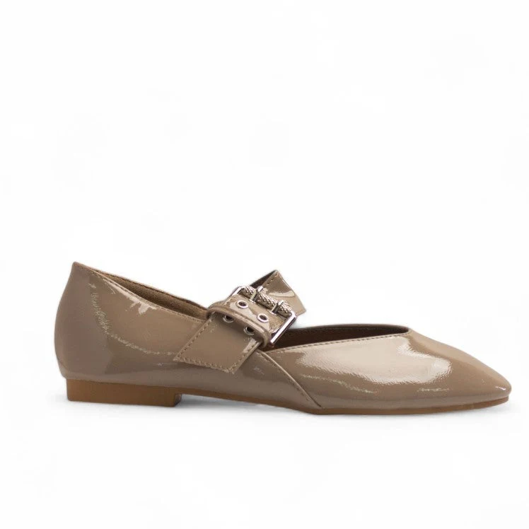 Europeon Union Women Cafe Vernis Leather Shoes #3473