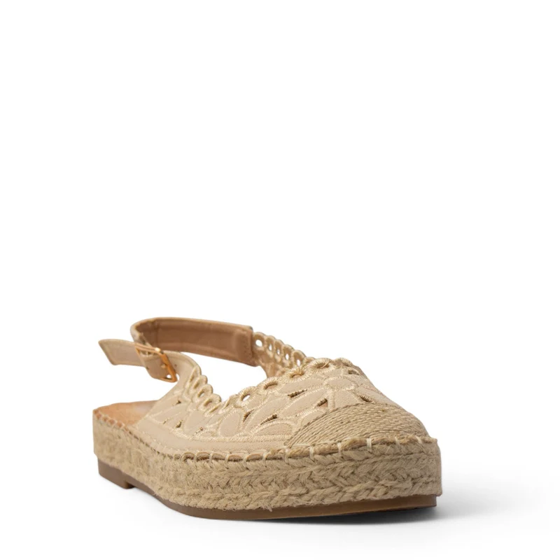 Europeon Union Women Beige Cloth Sandal #3873