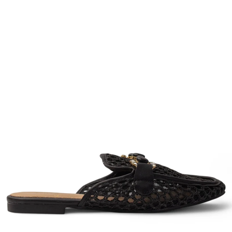 Europeon Union Women Black Magdool Mules #4004