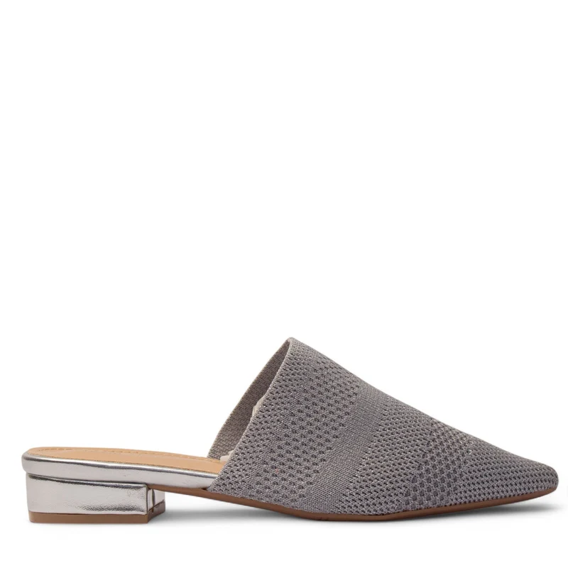 Europeon Union Women Silver Cloth Mules #3913