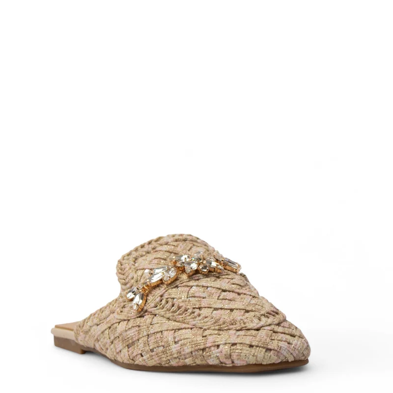 Europeon Union Women Beige Cloth Mules #3860