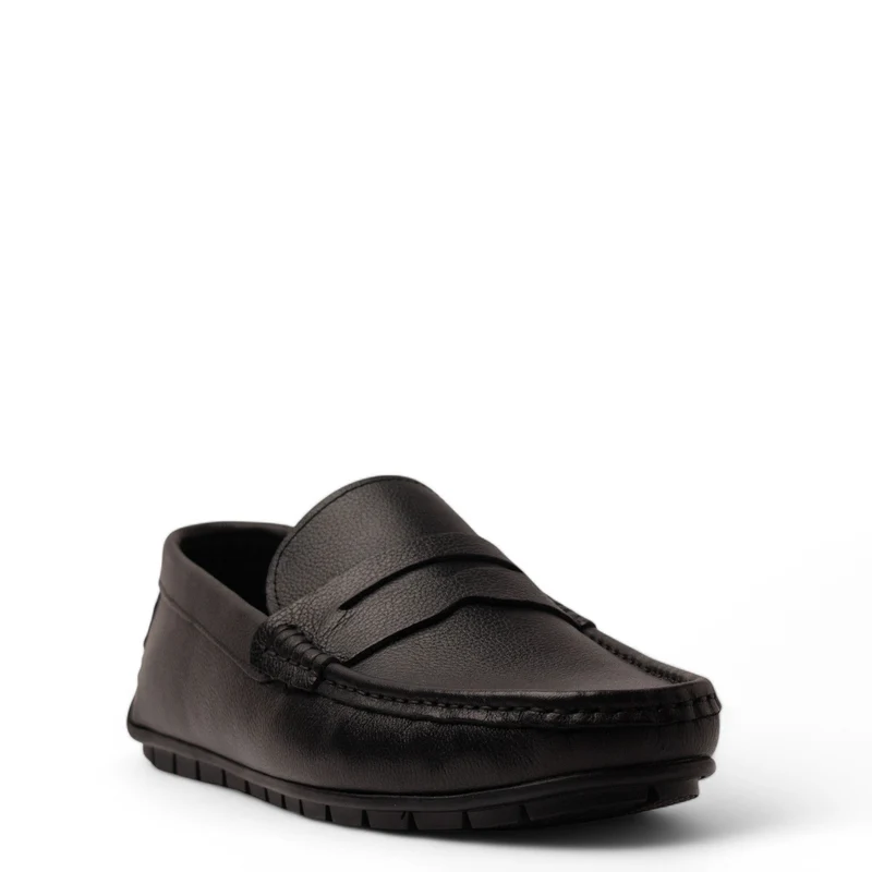 Men Black Leather Espadrilles #4819