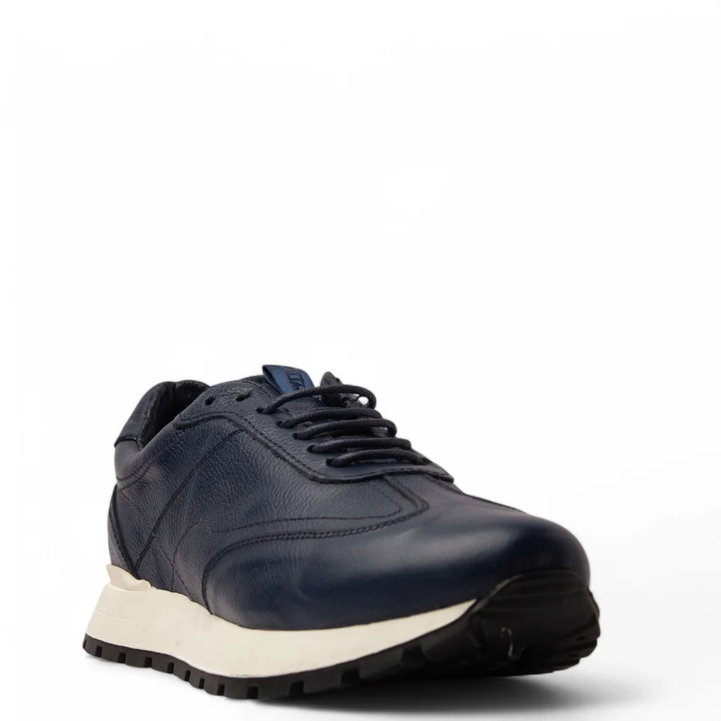 Men Navy Leather Shoe #4808
