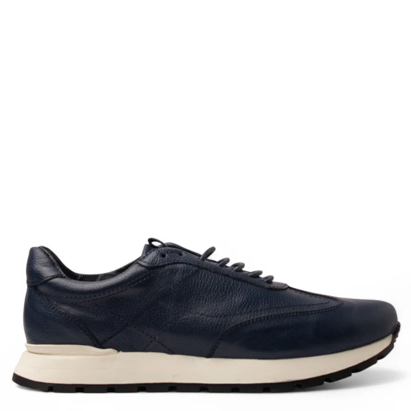 Men Navy Leather Shoe #4808