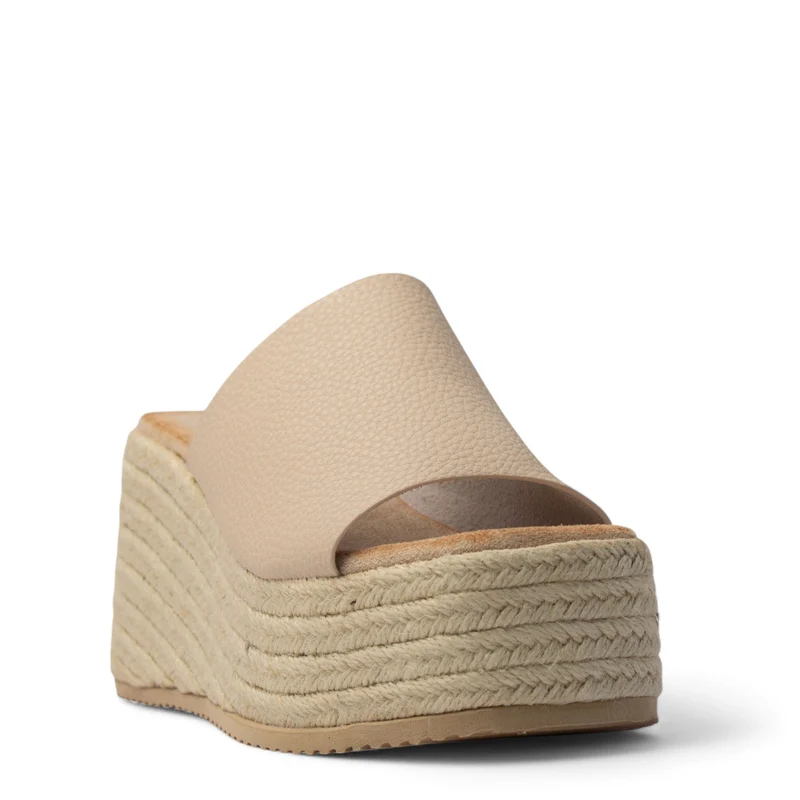 Europeon Union Women Beige Leather Wedges #3988