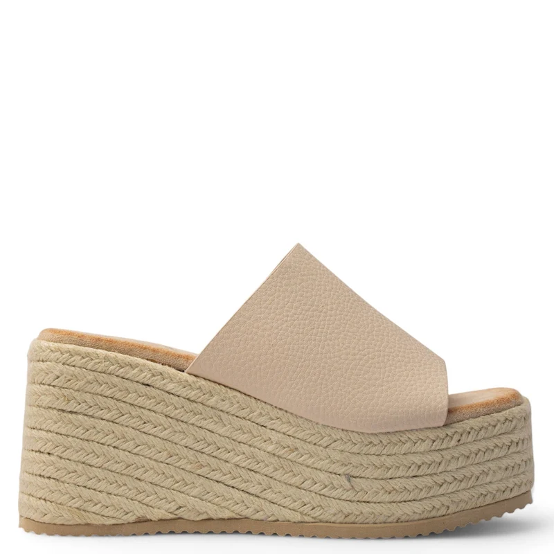 Europeon Union Women Beige Leather Wedges #3988