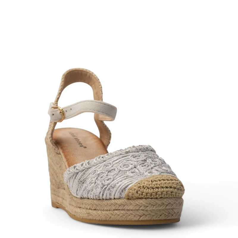 Europeon Union Women White Magdool Wedges #3936