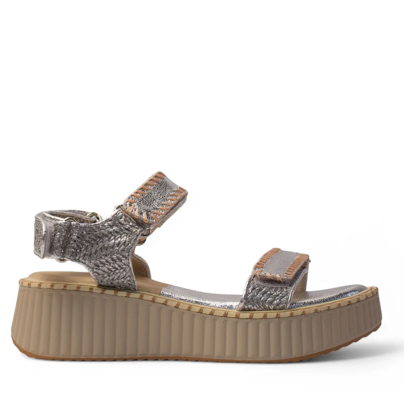Europeon Union Women Silver Leather Sandal #4202