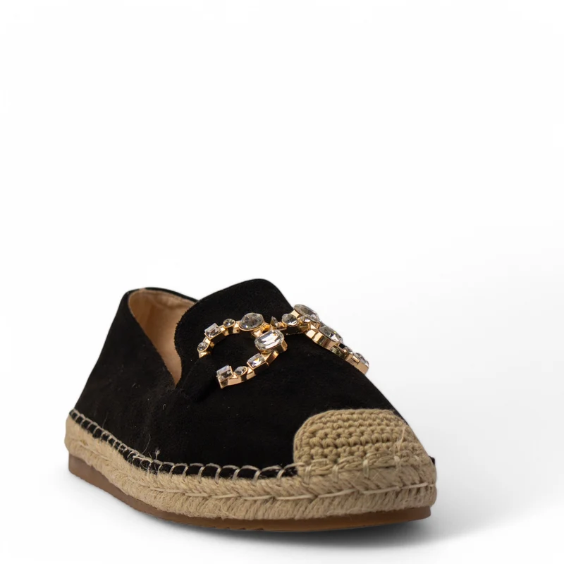 Europeon Union Women Black Chamois Shoe #4184