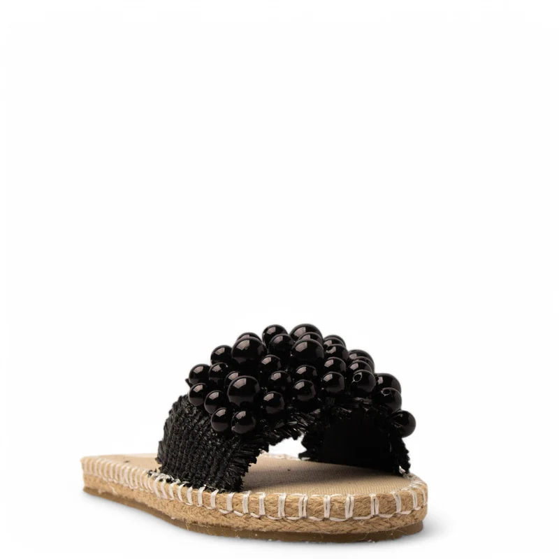 Women Black Khesh Slipper #3731