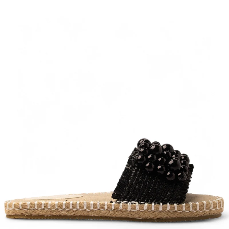 Women Black Khesh Slipper #3731
