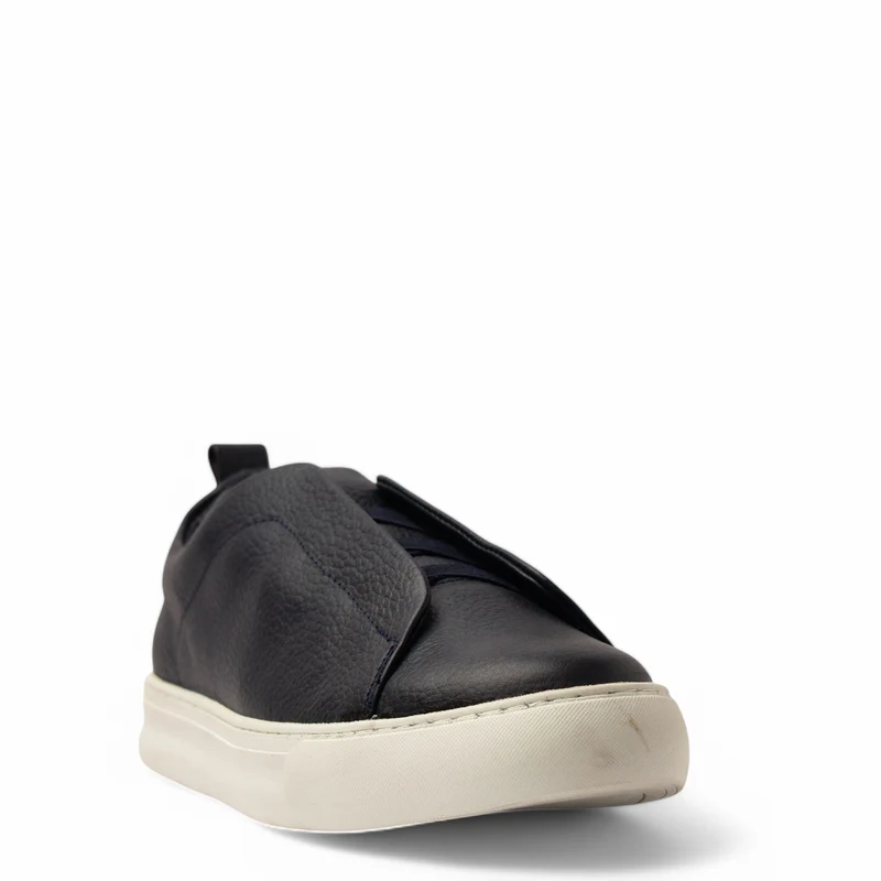 Men Navy Leather Espadrilles #4803