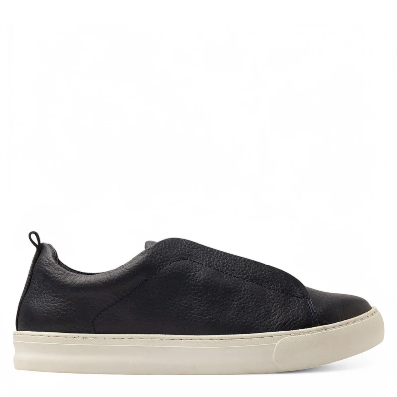 Men Navy Leather Espadrilles #4803