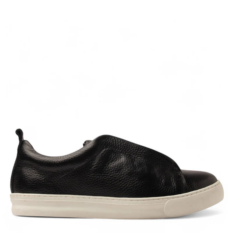 Men Black Leather Espadrilles #4802