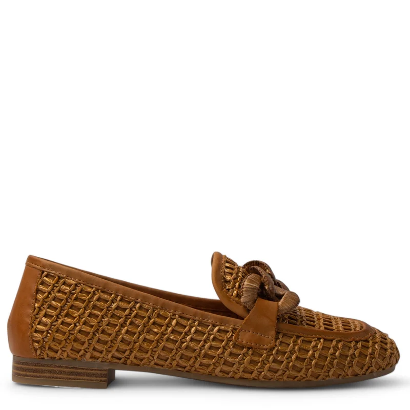 Spanish Women Camel Leather Shoe #4286