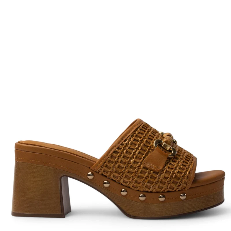 Spanish Women Camel Leather Wedges #4281