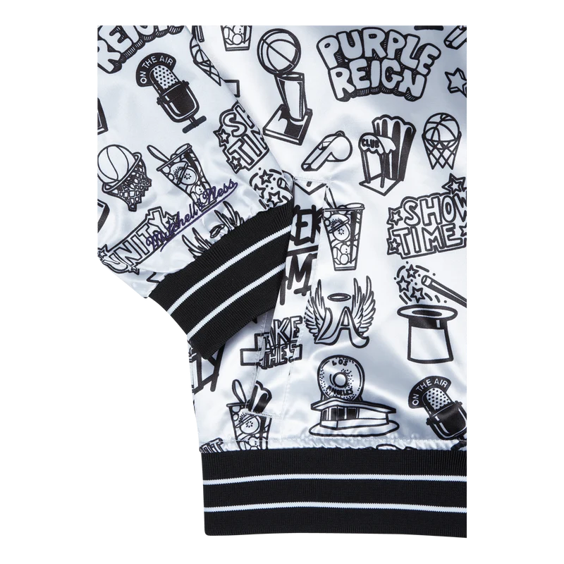 Women's Lakers Doodle Satin Jacket