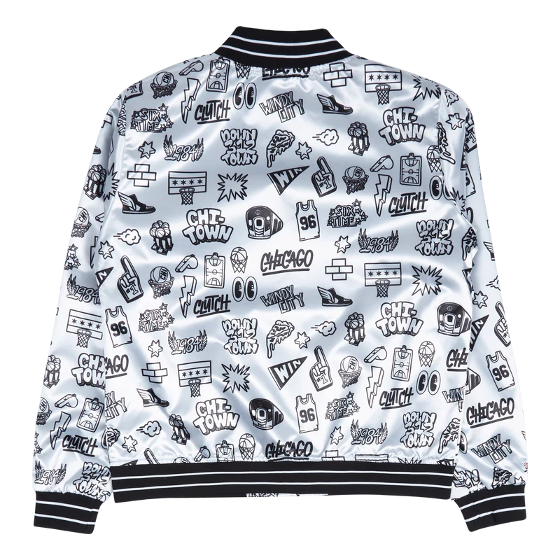 Women's Bulls Doodle Satin Jacket