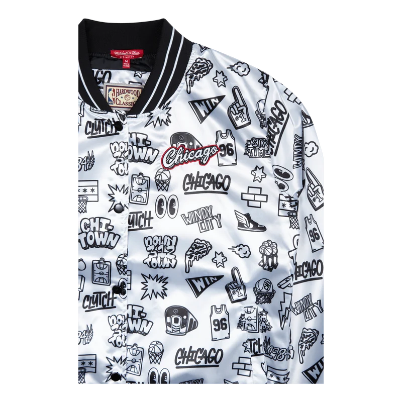 Women's Bulls Doodle Satin Jacket