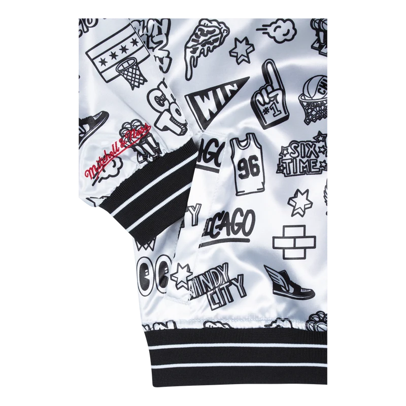 Women's Bulls Doodle Satin Jacket