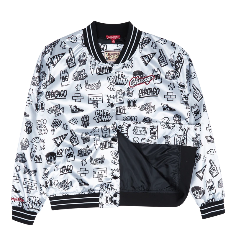 Women's Bulls Doodle Satin Jacket