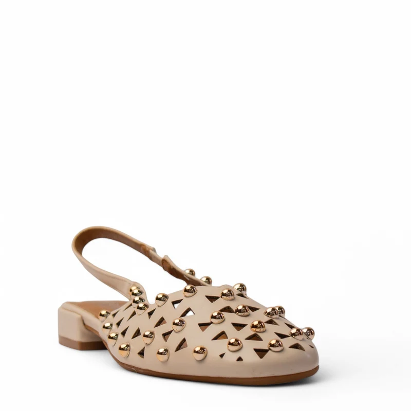 Europeon Union Women Beige Leather Sandal #4143