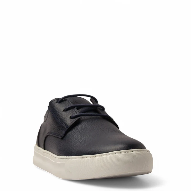 Men Navy Leather Espadrilles #4790