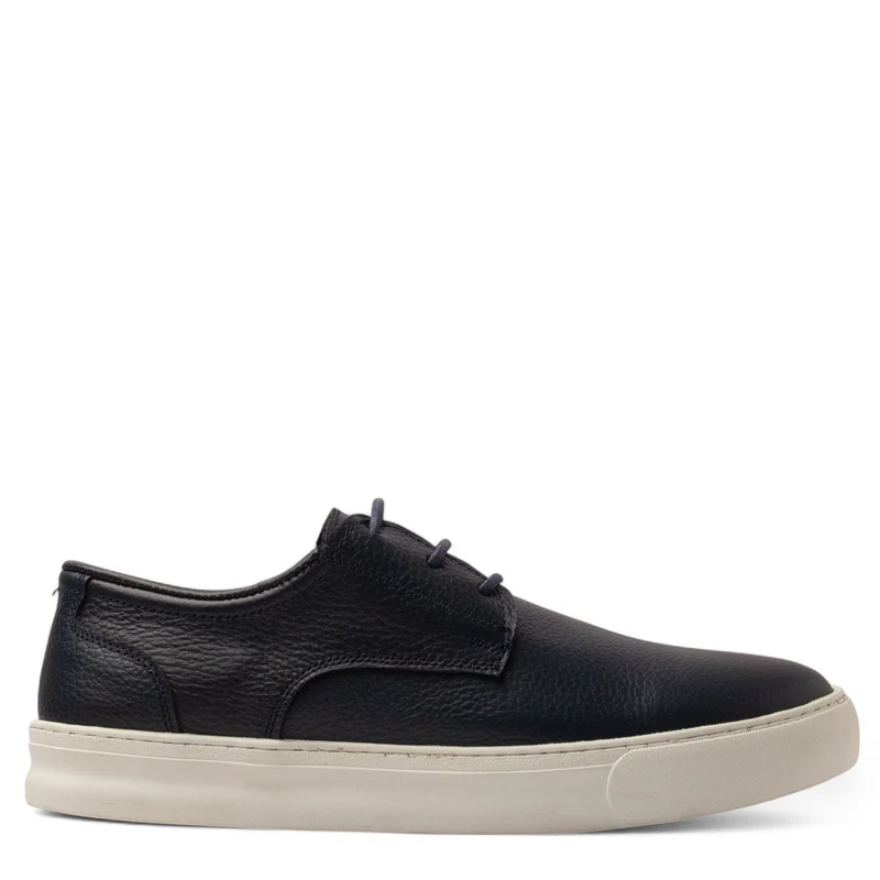 Men Navy Leather Espadrilles #4790